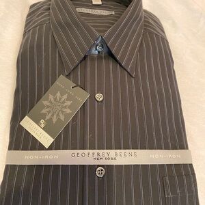 Geoffrey Beene Men's Black Pinstripe Shirt